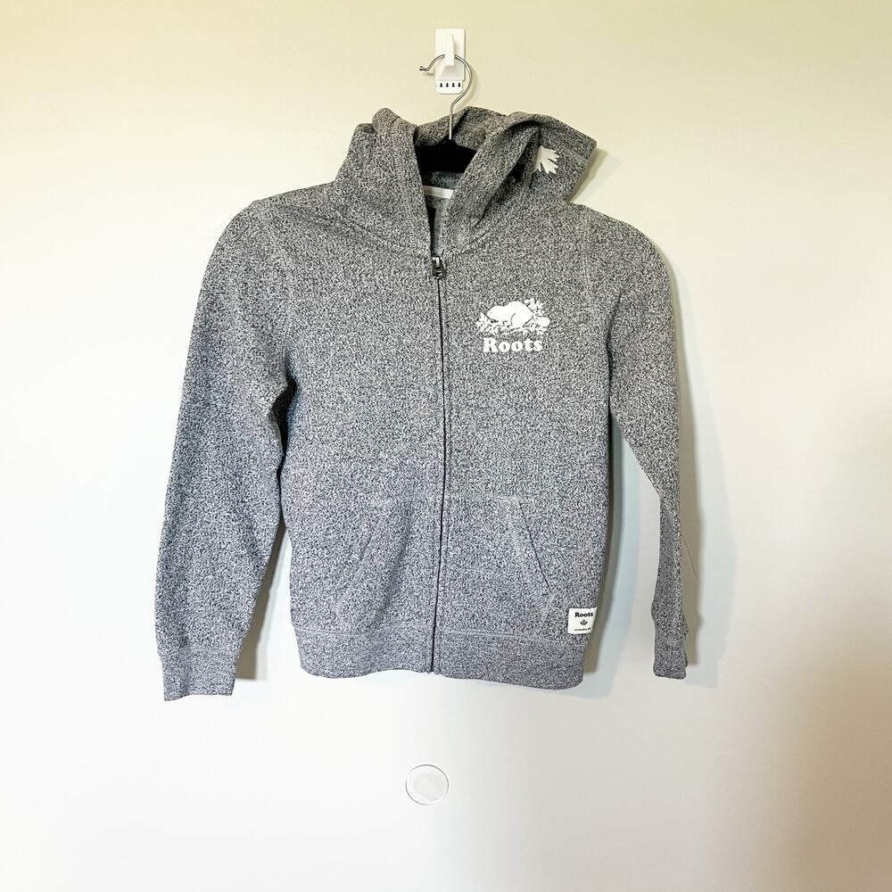 Roots kids‎ full zip gray hoodie sweatshirt 9-10 years